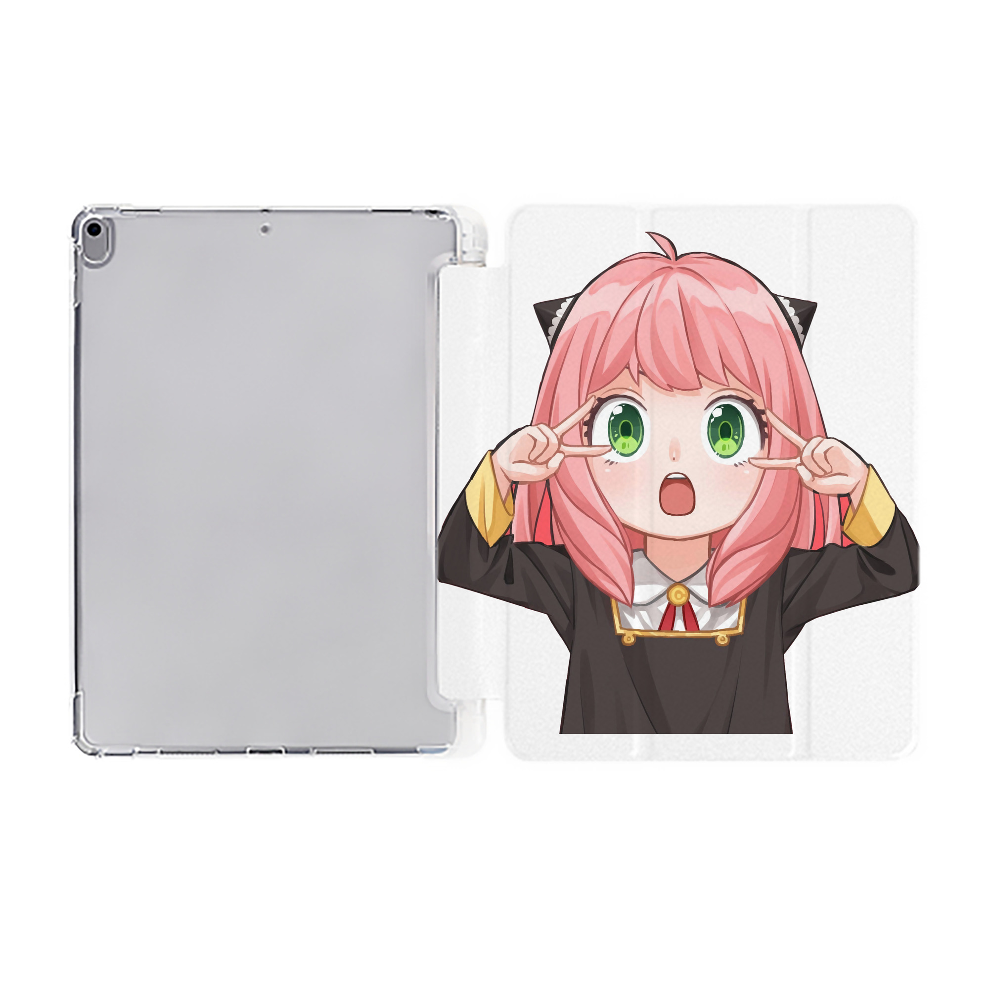 （画像用） SPY×FAMILY间谍家家酒 IPad ケース ペン収納付き 三つ折りスタンド PUレザー×シリコン 対応機種9.5/10.5/10.9インチ